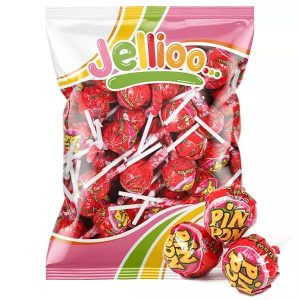 Pin Pon Lollipop Gum Sour Strawberry 53st