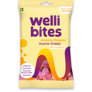 Wellibites Ananas-Passion & Svarta Vinbär 70g