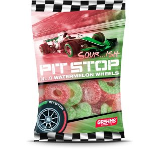 Pit Stop Sour Watermelon Wheels 100g