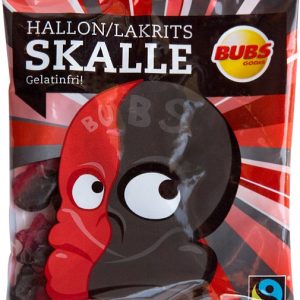 Bubs Hallonlakritsskalle 90g