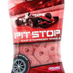 Pit Stop Sour Strawberry Wheels 100g