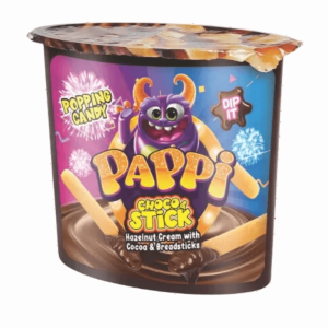 Pappi Choco & Sticks med poppande godis 55g(BF:2025-07-18)