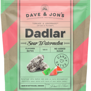 Dave & Jons Dadlar Sour Watermelon 125g