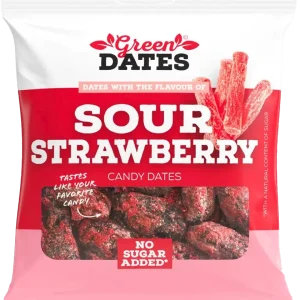 Green Dates Dadlar Sour Strawberry 90g