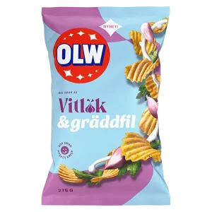 OLW Chips Vitlök & Gräddfil 275g