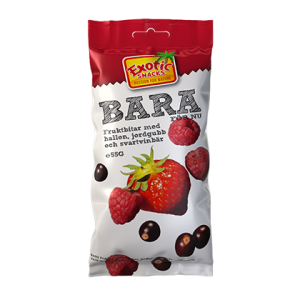 Exotic Snacks BARA Jordgubbar, Hallon & Svartvinbär 55g