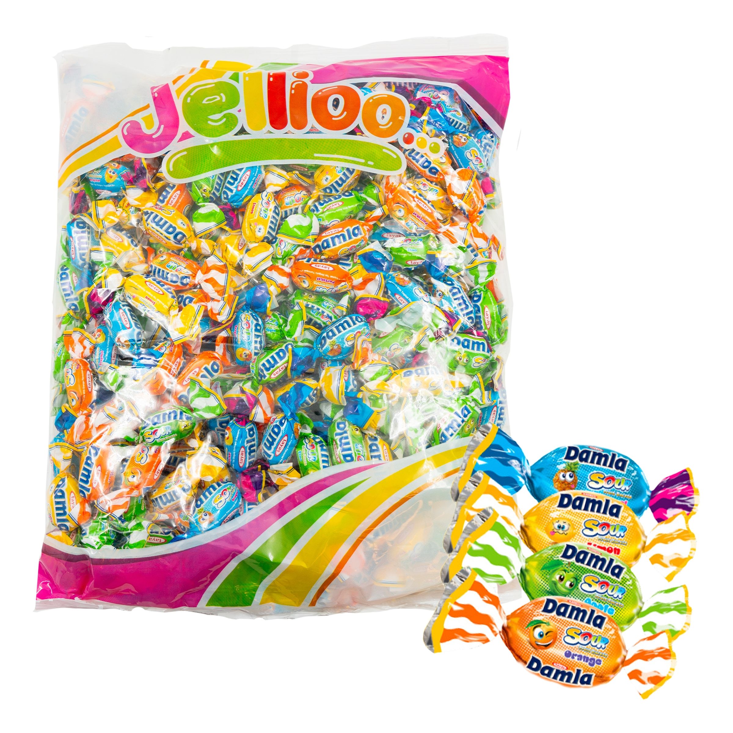 Jellioo Damla Sour Blast Chew Storpack - 1 kg
