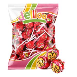 Pin Pon Lollipop Gum Sour Strawberry Storpack - 1 kg