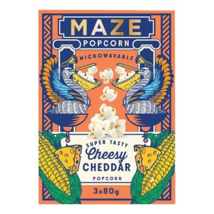 Maze Popcorn Cheesy Cheddar - 3 x 80 g
