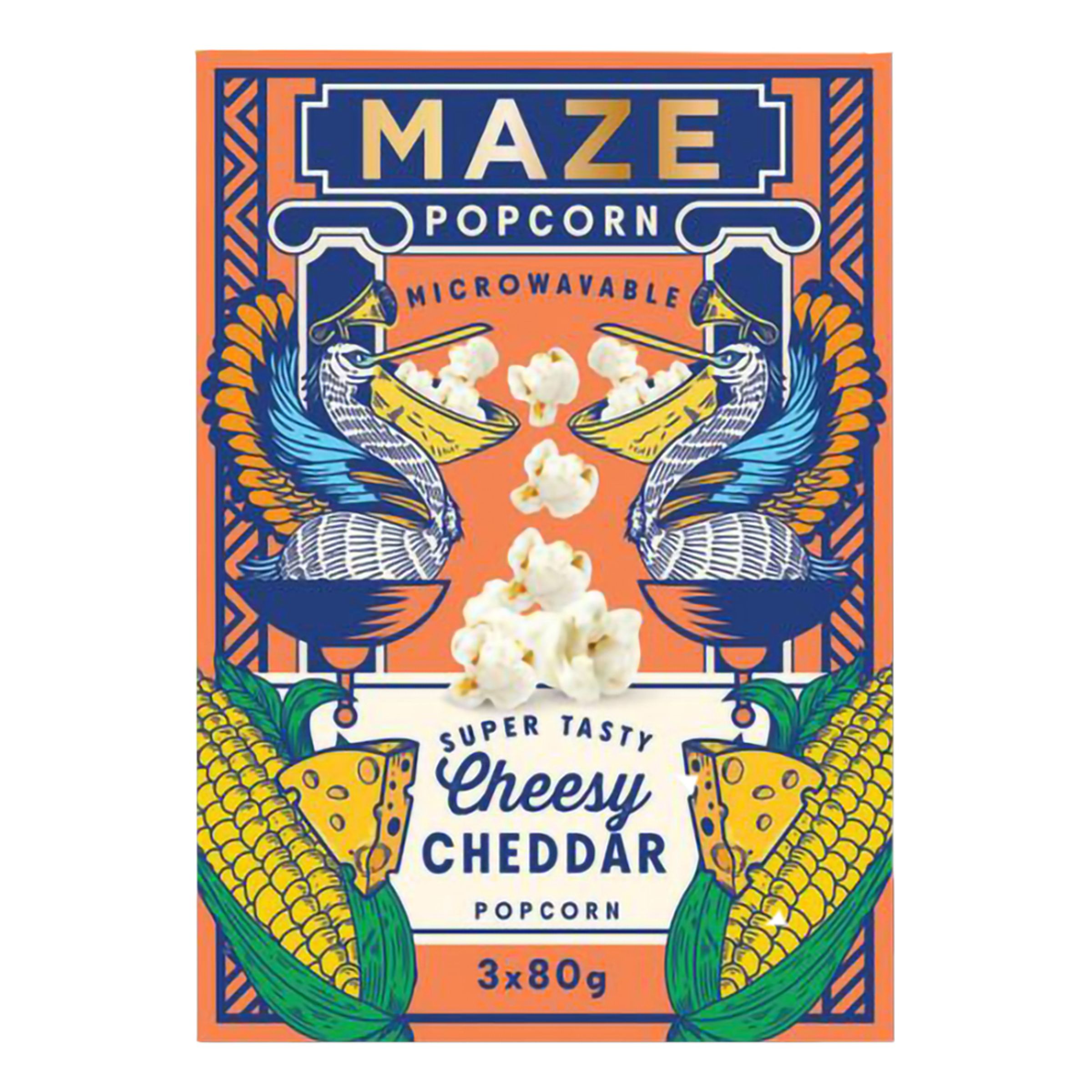 Maze Popcorn Cheesy Cheddar - 3 x 80 g