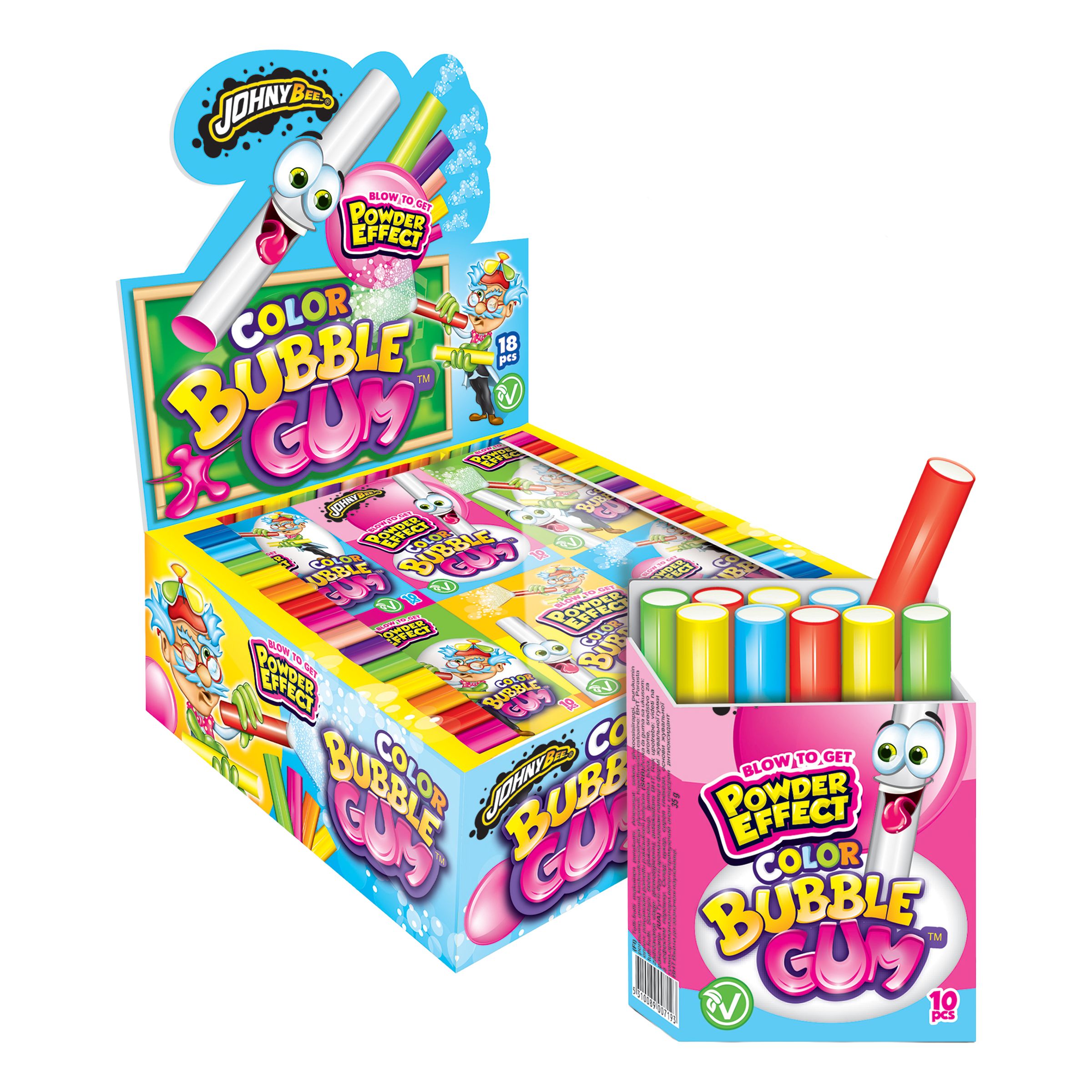 Color Bubble Gum Storpack - 18 x 35 g