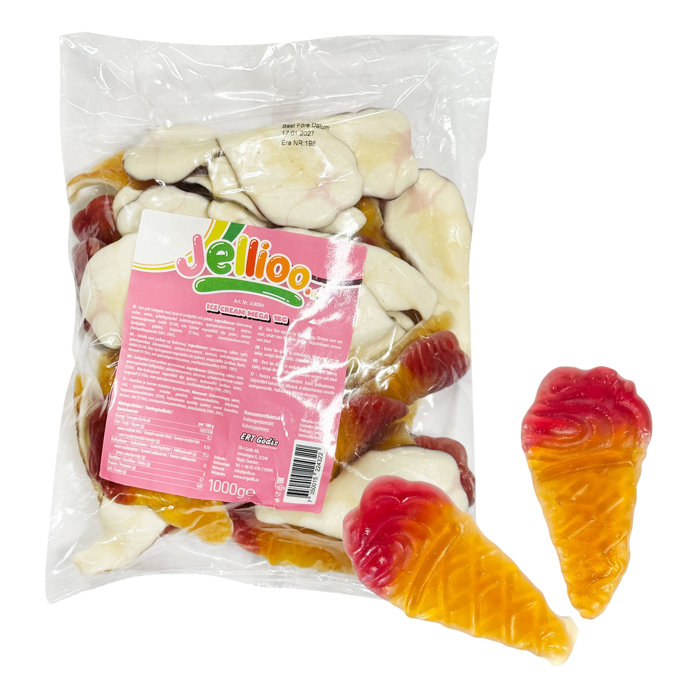 Jellioo Glasstrut Mega Storpack - 1 kg