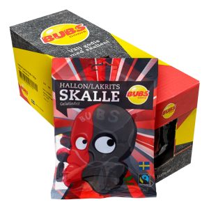 BUBS Raspberry Salty Licorice Skalle Storpack - 14 x 190 g