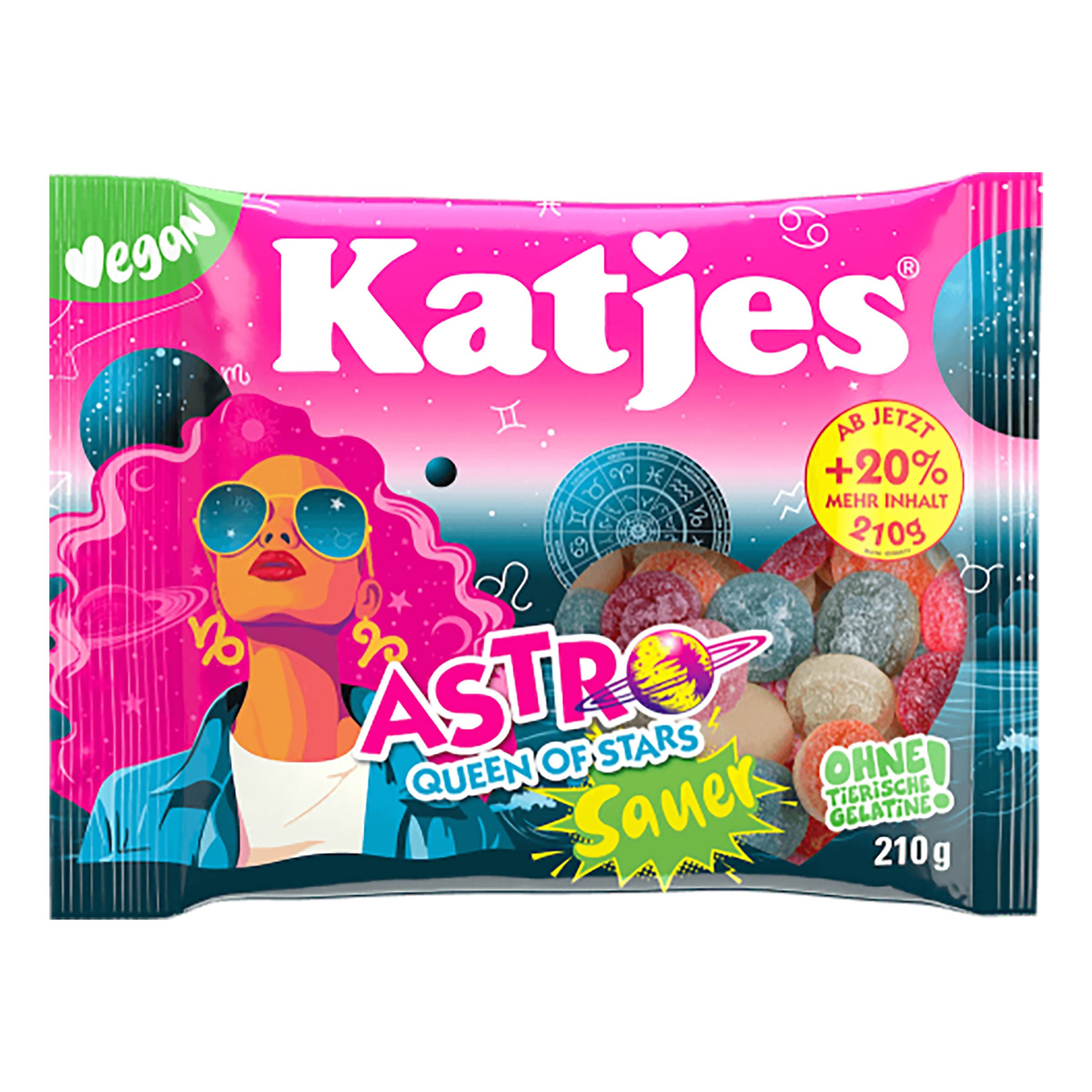 Katjes Astro Queen of Stars Sur - 210 g