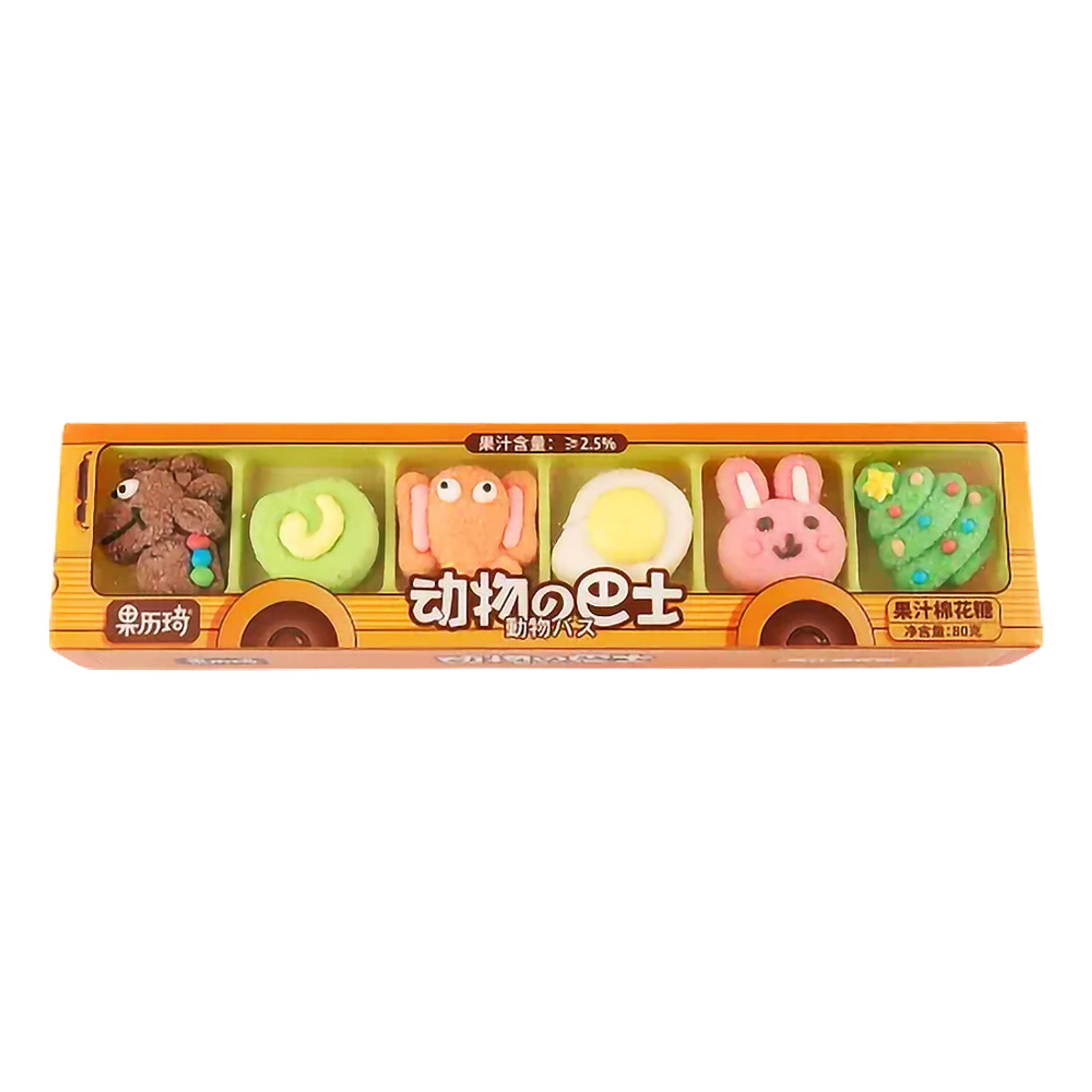 GLQ Marshmallow Forest Animals in Bus - 80 g