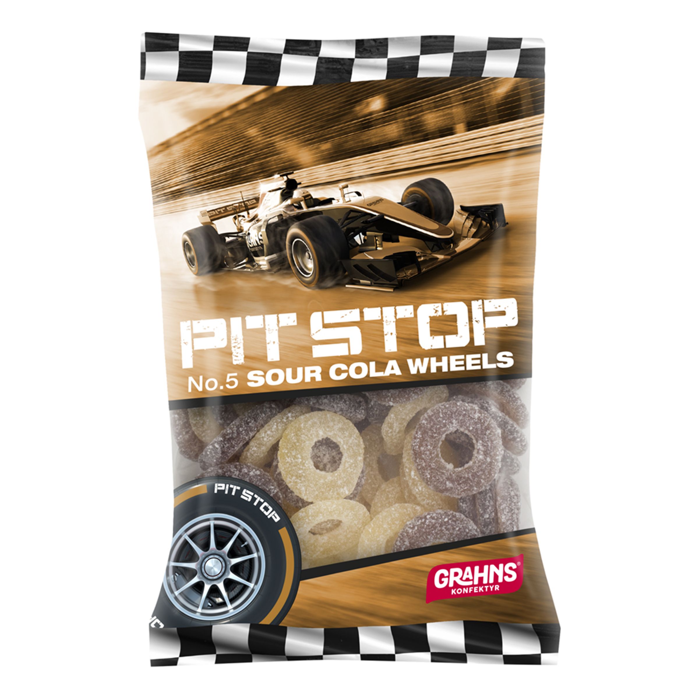 Pit Stop Sour Cola Wheels - 100 g