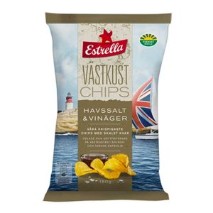 Estrella Västkustchips & Havssalt Vinäger - 180 g