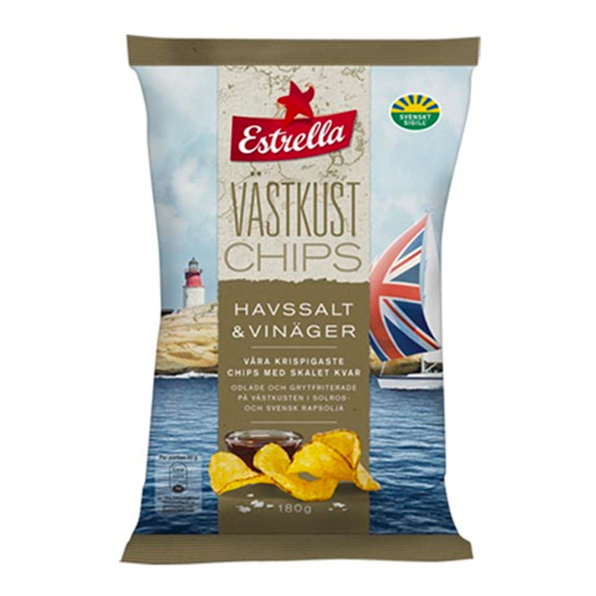 Estrella Västkustchips & Havssalt Vinäger - 180 g