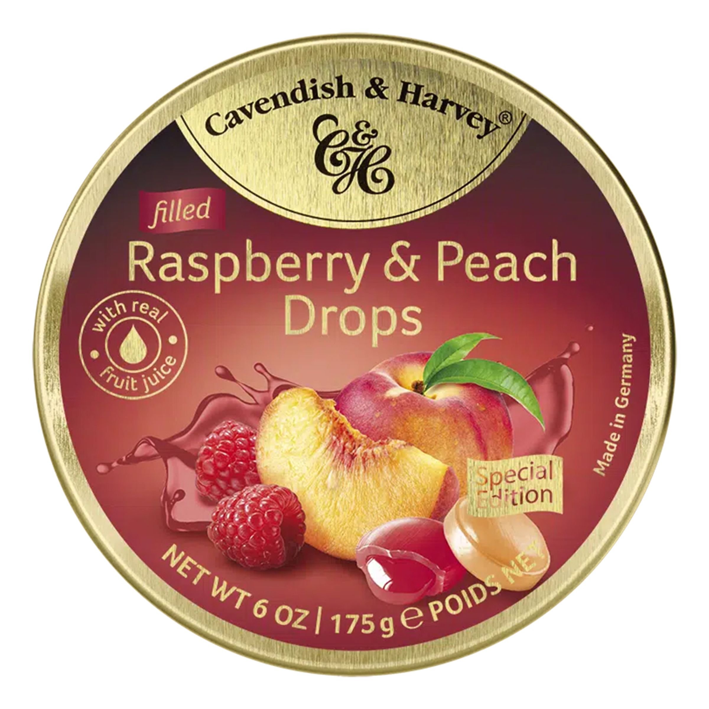 Cavendish Raspberry Peach Drops - 175 g