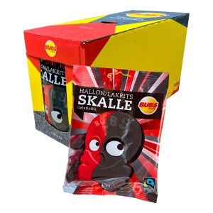BUBS Raspberry Salty Licorice Skalle Storpack - 16 x 90 g