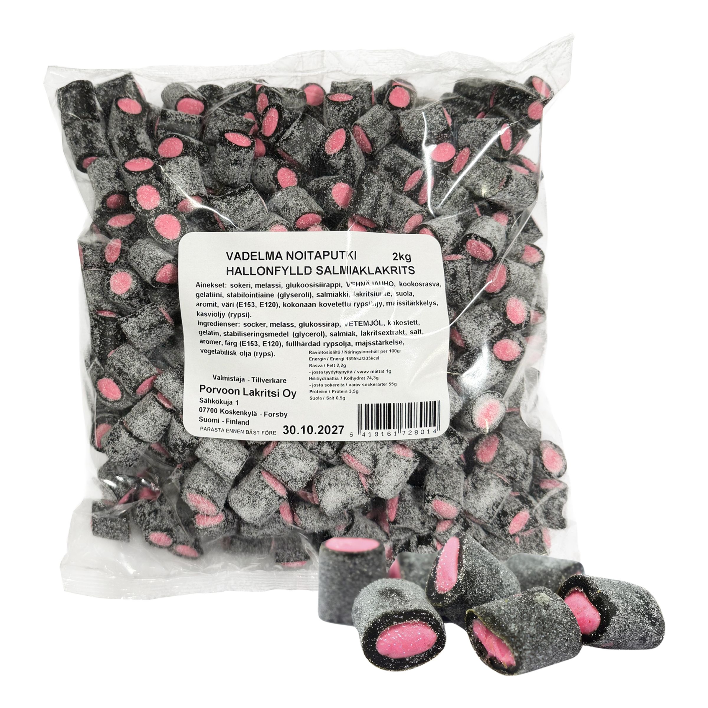 Hallonfylld Salmiaklakrits Storpack - 2 kg
